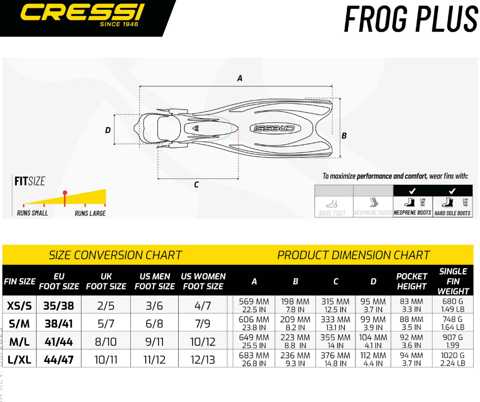 Cressi Frog Plus Open Heel Fin